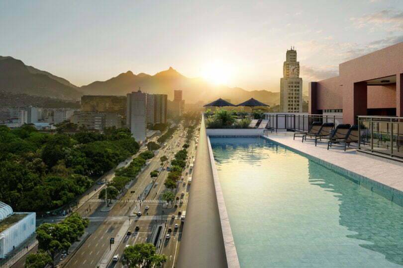 Visão da Piscina com Deck Molhado na Cobertura | Vargas 1140, Construtora Cury | Presidente Vargas 1140, Centro, Rio de Janeiro, RJ